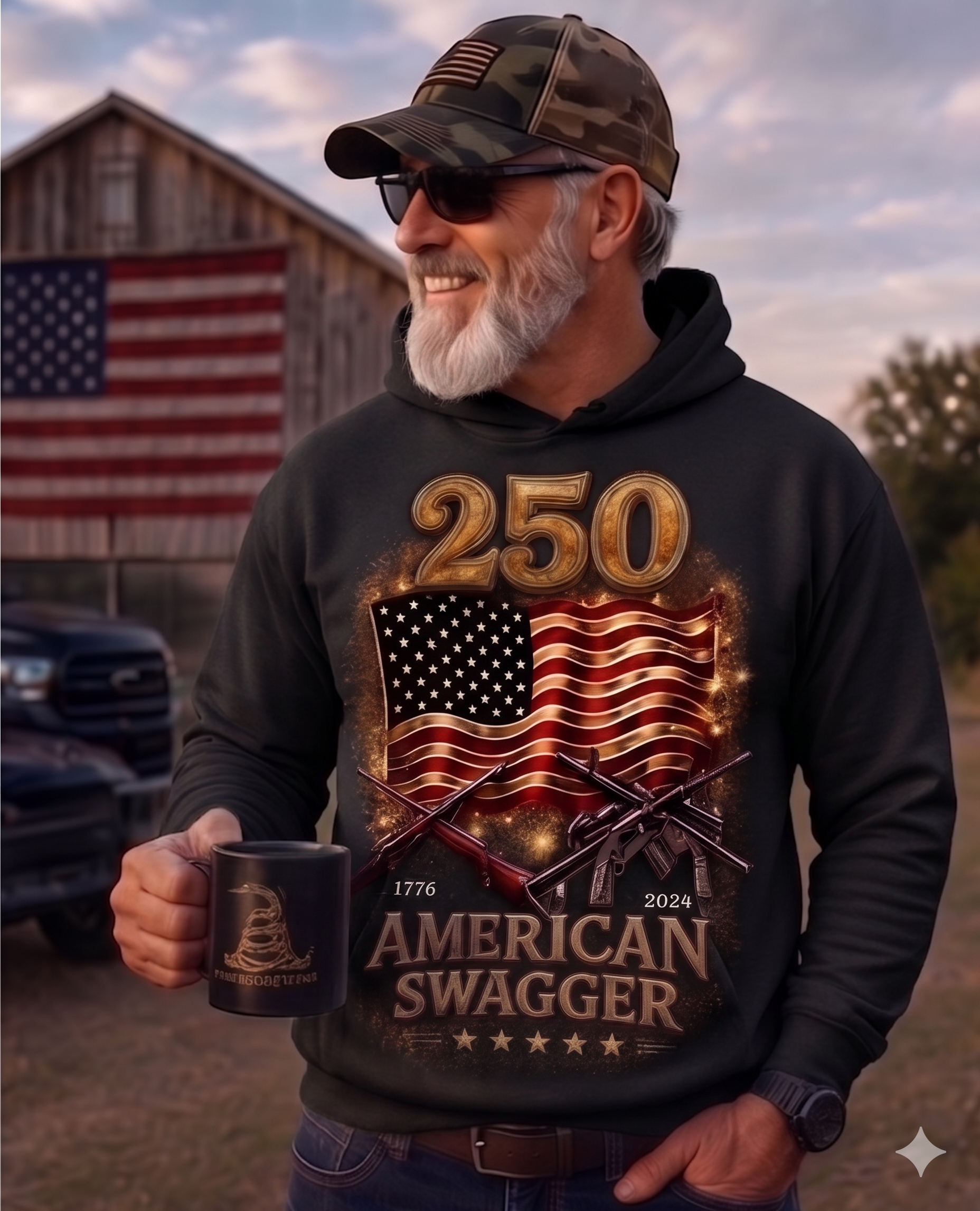 The 250-Year Journey Flag Hoodie (1776 – 2026)